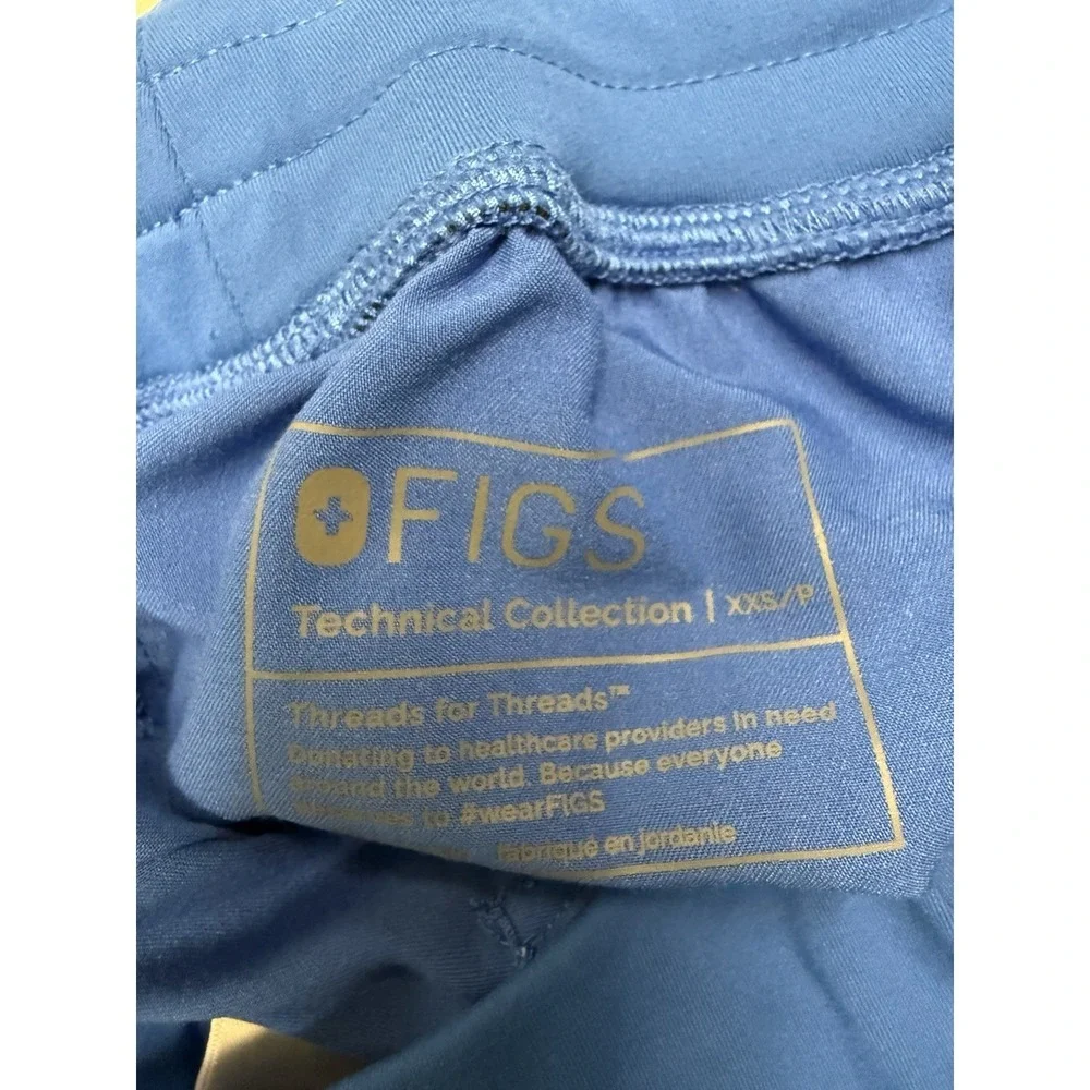 FIGS Zamora Jogger Scrub Pants Royal Blue XXS/P Yoga Waist Medical Uniform